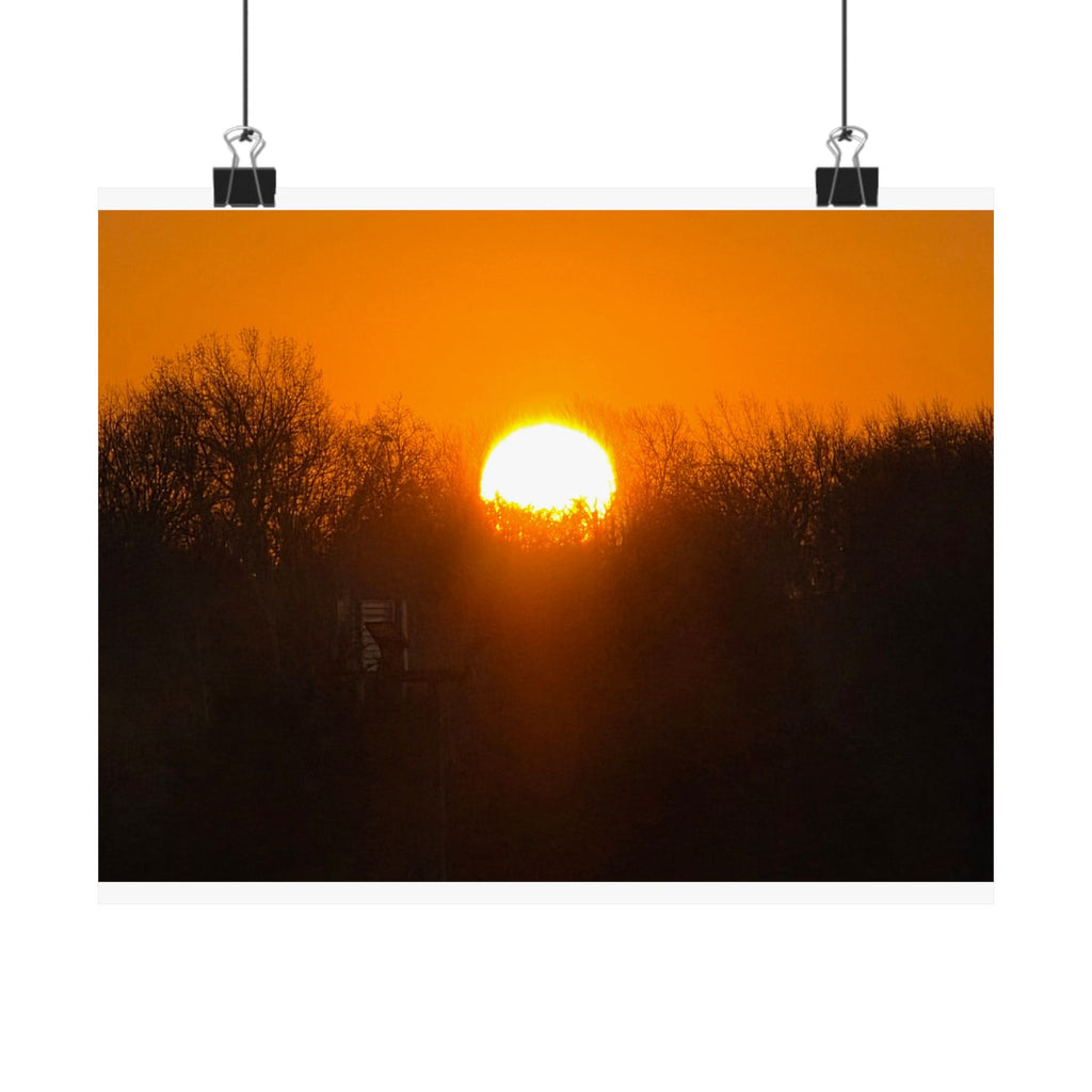 Missouri Sunset – Golden Horizon Through Trees