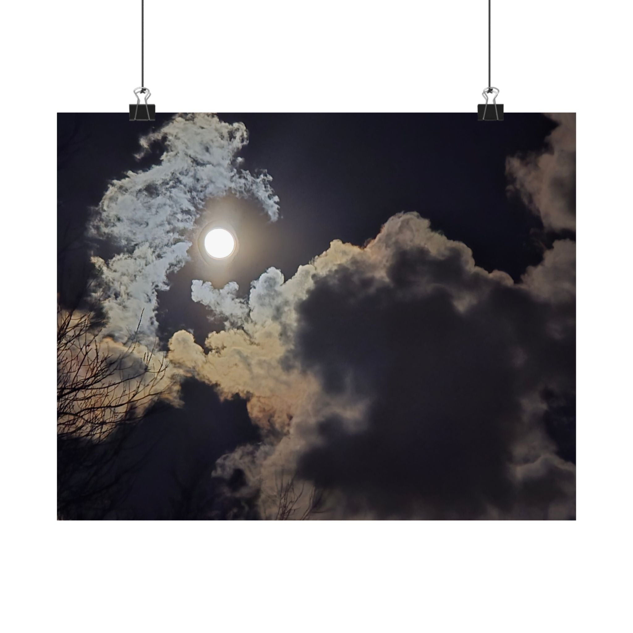 Missouri Moonlight – Full Moon Through Clouds