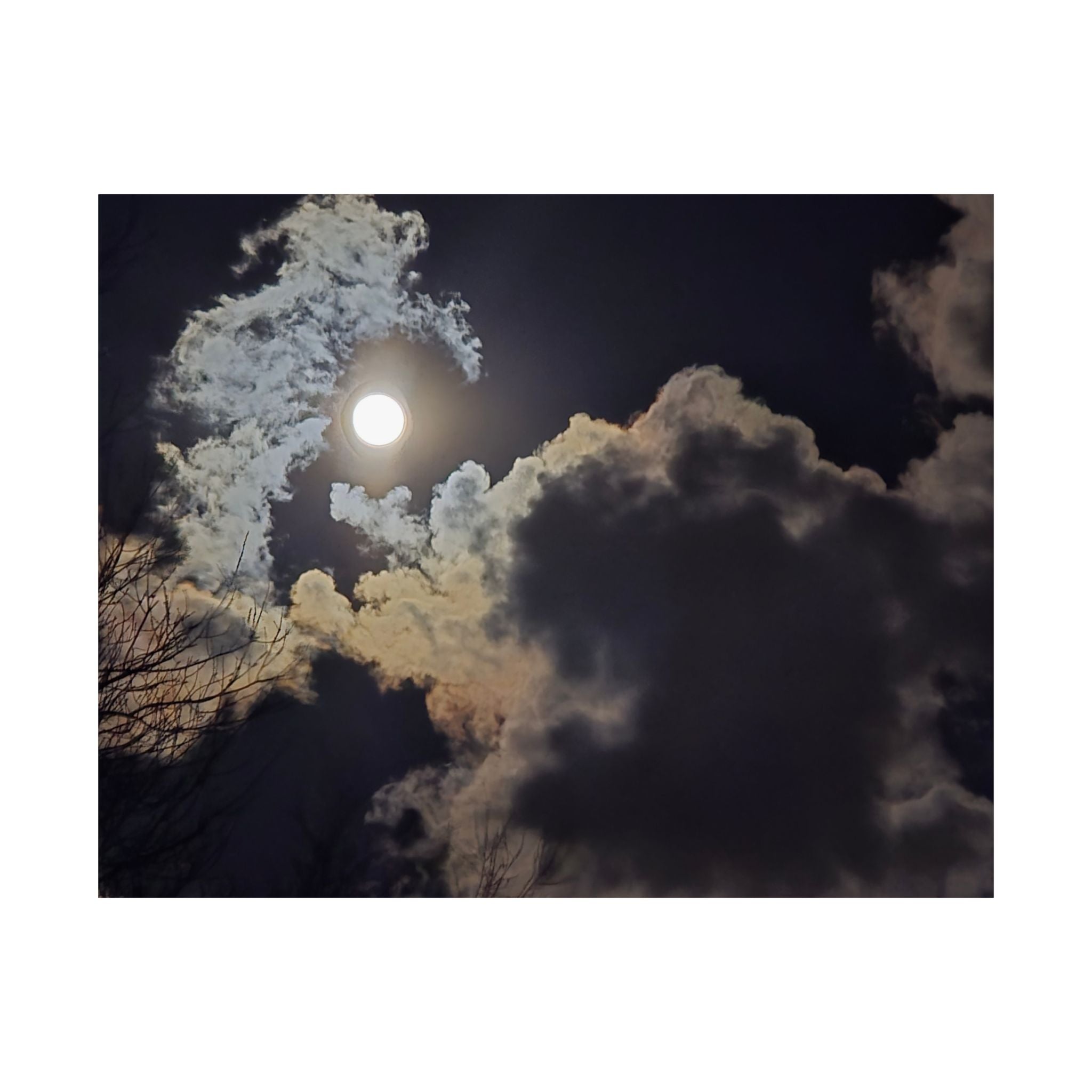 Missouri Moonlight – Full Moon Through Clouds