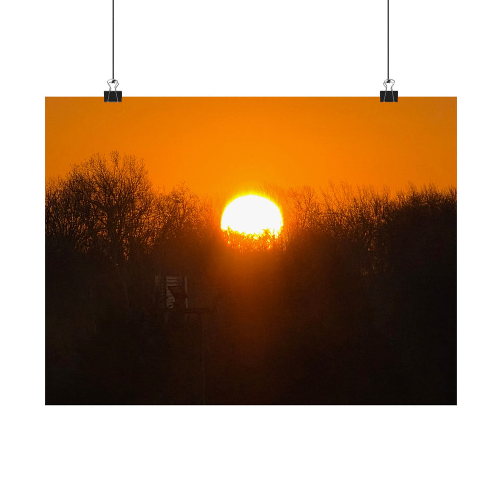 Missouri Sunset – Golden Horizon Through Trees